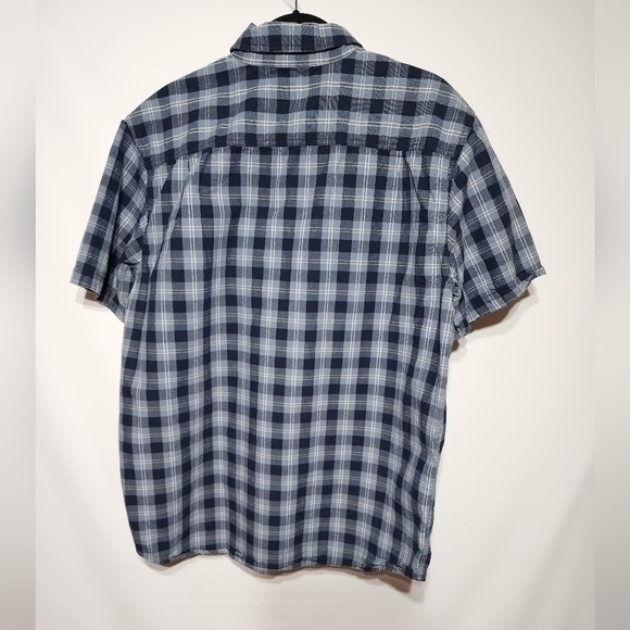 Carhartt Relaxed Fit Men's Short Sleeve Blue Plaid Button-Down Shirt Size Large - Picture 12 of 14